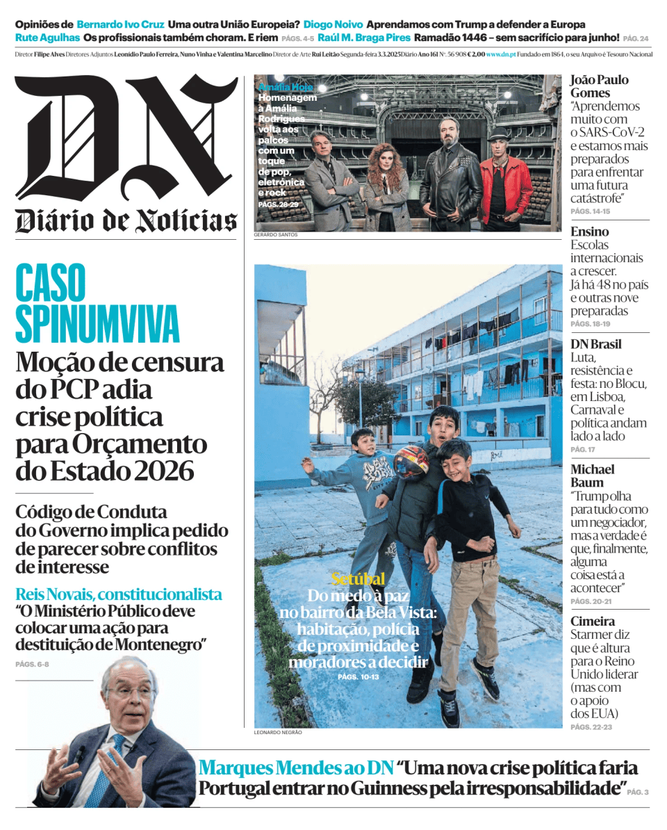 Prima-pagina-Diario de Noticias-edizione-di-oggi-20250303